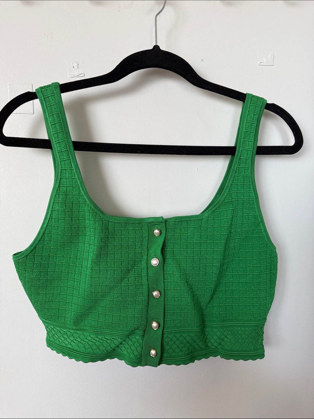 Babaton sculpt knit pearl crop top
